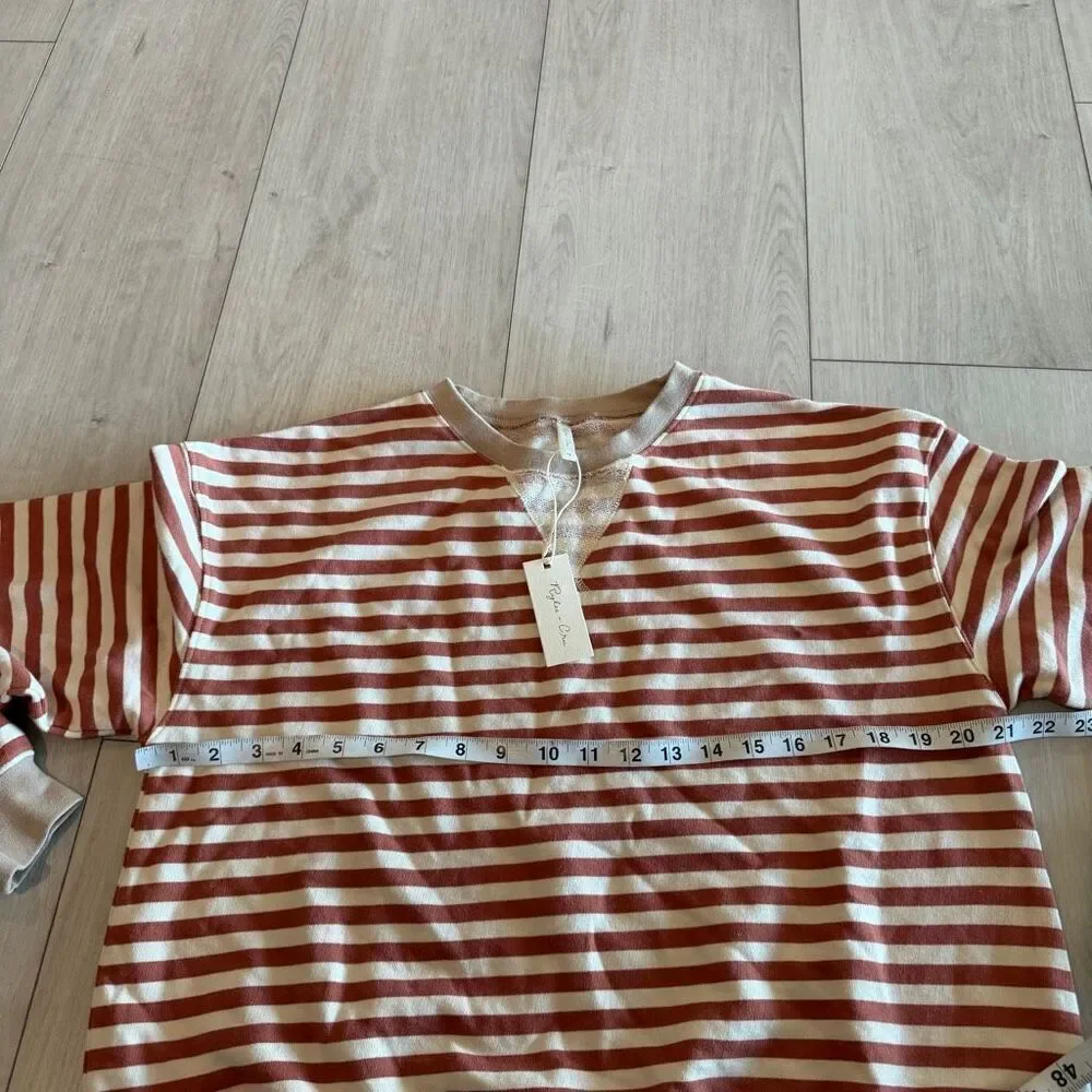 Rylee + Cru OVERSIZED CREW || POPPY STRIPE size 14